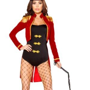 Roma Sassy Ring Leader Costume Size Medium! Jacket, bodysuit, and whip only ❤️